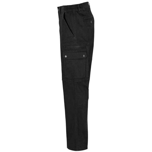 SOLS Mens Docker Stretch Cargo Pants / Black - Picture 2 of 3